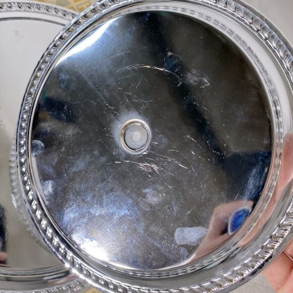 Vintage Irvinware Silver Tone Two Tier Serving Tray W Handle - Picture 12 of 16